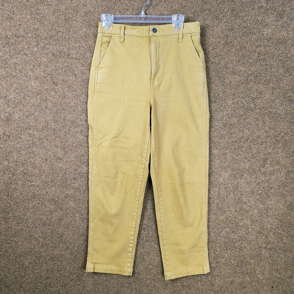 Madewell Woman Jeans Mustard Yellow Sz 27 High-Rise Classic Straight Crop Pants